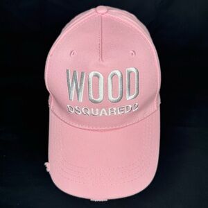 Dsquared2 Wood Pink Distressed Baseball Cap Born In Canada 100%
Cotton Hat